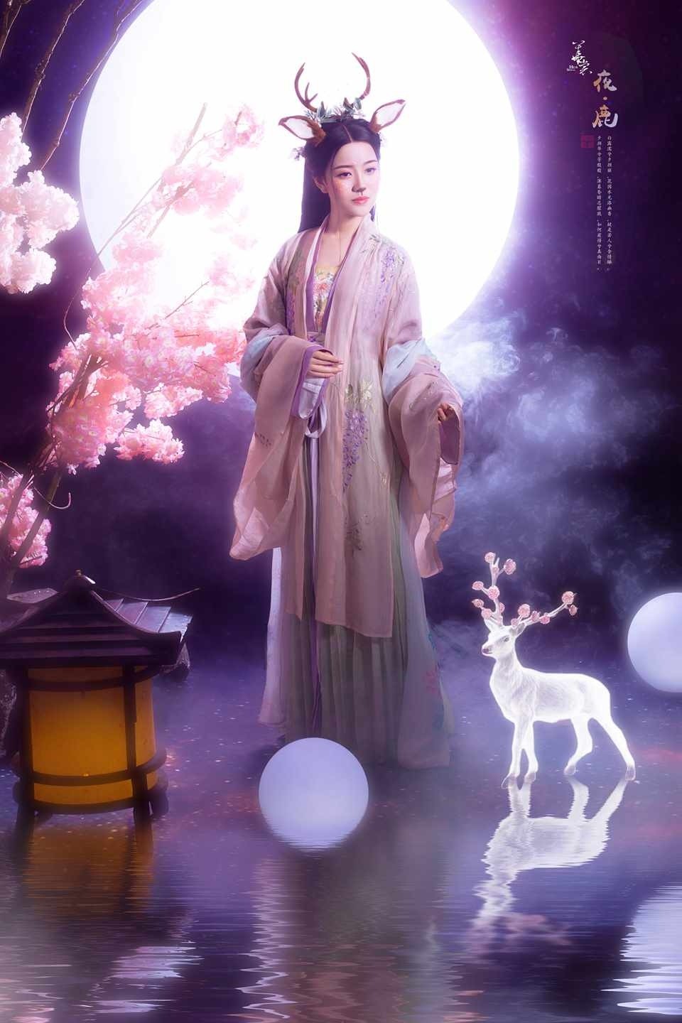 梦幻古装美女化身梅花鹿仙子妩媚动人唯美写真