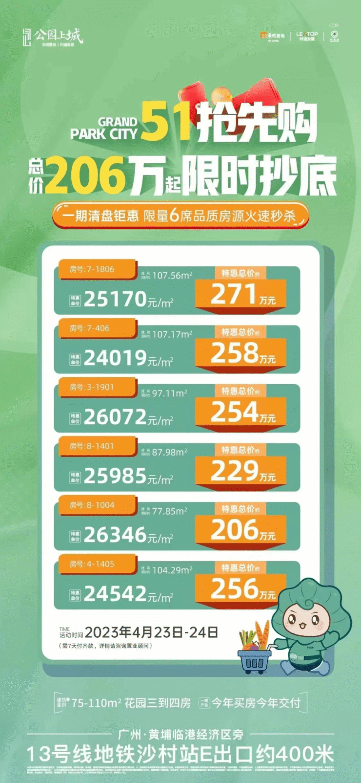 特惠78折!1.3万-平买新塘!这个五一,增城超20盘抢跑!