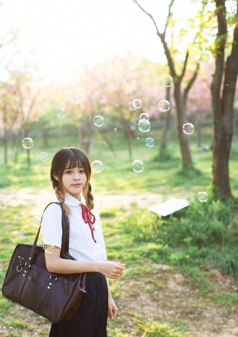 双马尾辫清新校花美丽纯真唯美时尚写真