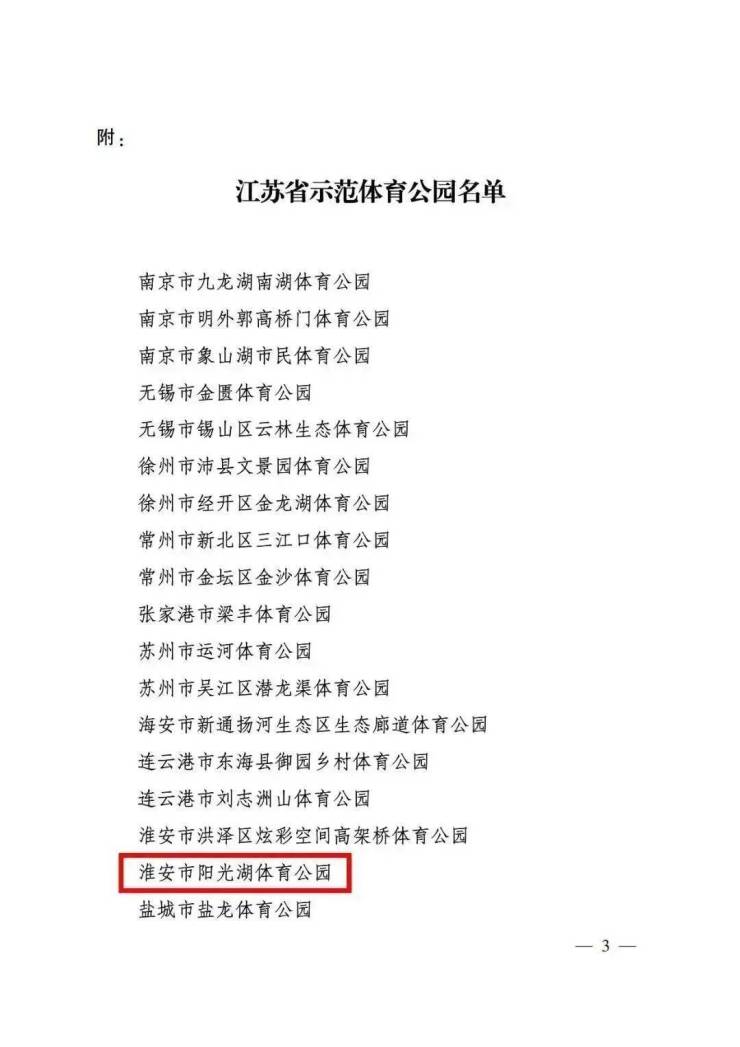 为清江浦打call!阳光湖体育公园获省荣誉称号