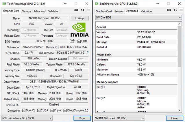 GTX 1650评测：功耗极低的千元小图灵