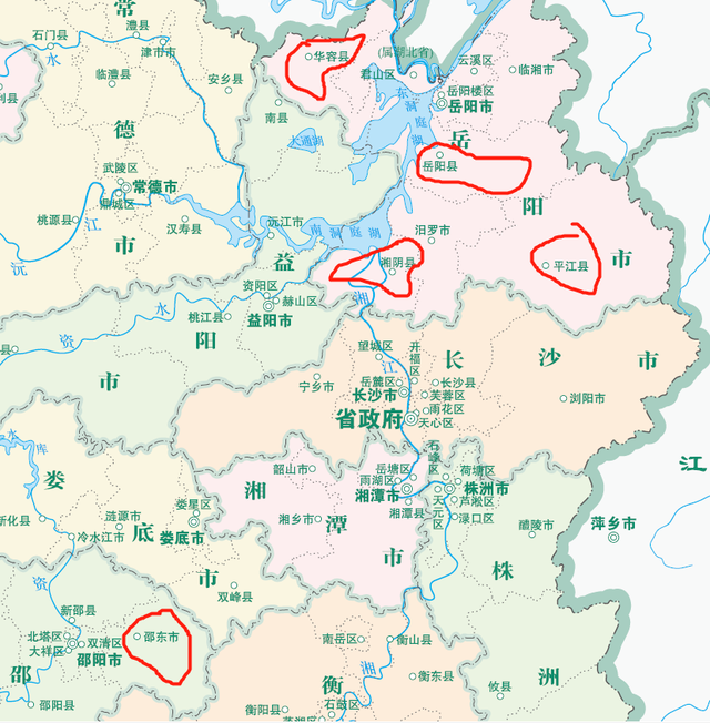 湖南岳阳、华容、湘阴、平江、邵东5县发展对比