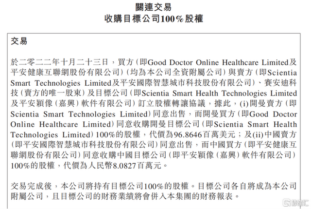 平安好医生（1833.HK）：收购平安智慧医疗，生态闭环再升级