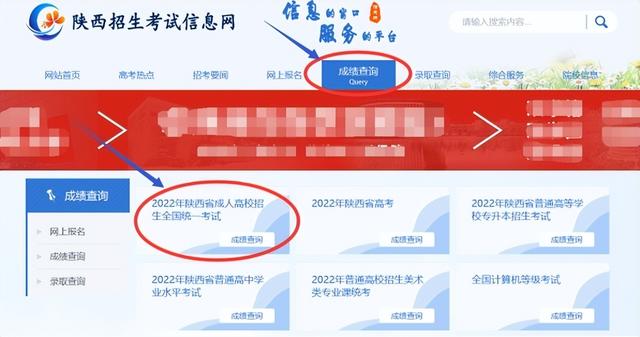 2022年陕西省成人高校招生统一考试成绩查询公告