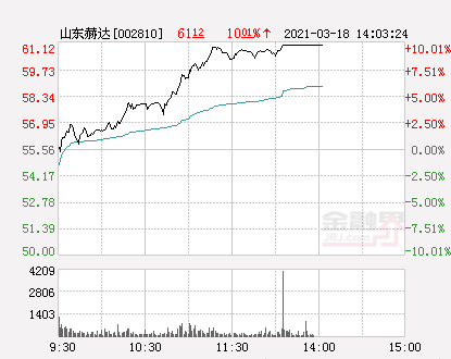 快讯：山东赫达涨停 报于61.12元