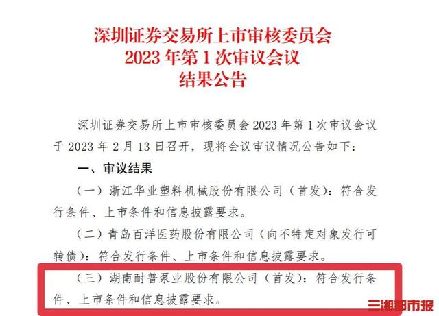 2023年首家过会湘企花落耐普股份