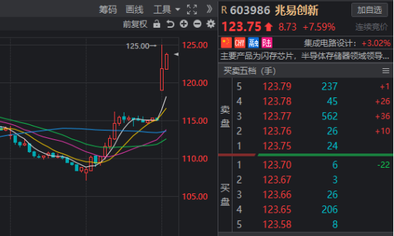 半导体芯片概念技术分析：普冉股份、江波龙、东芯股份、兆易创新