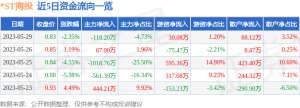 异动快报：-ST海投（000616）5月30日13点4分触及跌停板