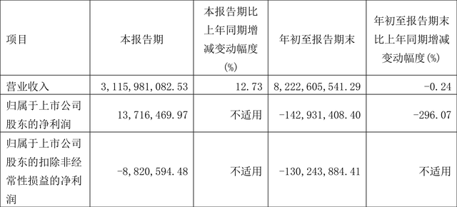 申达股份：2022年前三季度亏损1.43亿元