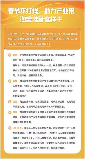 淘宝发起产业带扶持计划 直播帮中小企业清库存