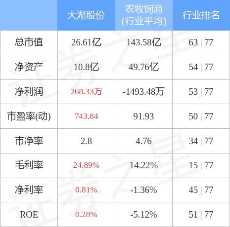 大湖股份（600257）12月13日主力资金净买入641.42万元