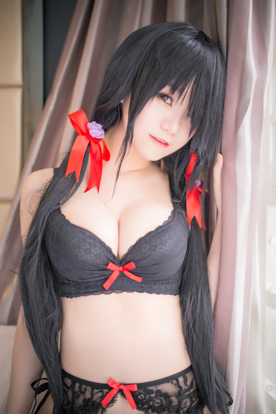 Yoko宅夏cosplay系列 狂三内衣丰满爆乳丝足福利